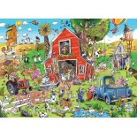 Puzzle 500 piese XXL Cobble Hill - DoodleTown - Farmyard Folly (Cobble-Hill-53552)