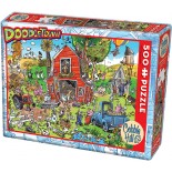 Puzzle 500 piese XXL Cobble Hill - DoodleTown - Farmyard Folly (Cobble-Hill-53552)