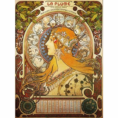 Puzzle 1000 piese D-Toys - Alfons Mucha:Zodiac (Dtoys-70111)