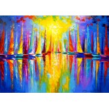 Puzzle 1000 piese ENJOY - Rainbow Sailboats (Enjoy-1732)