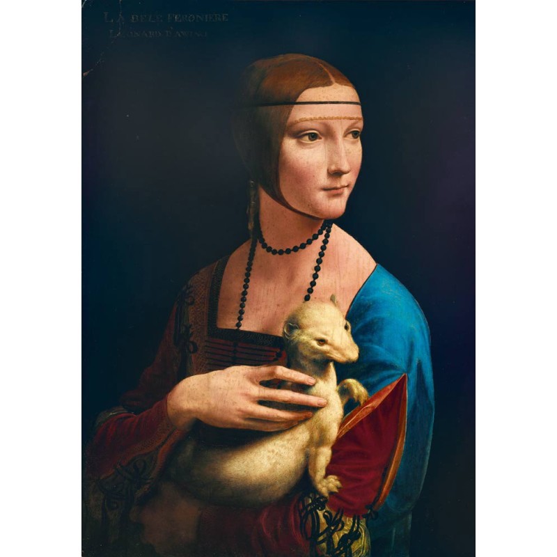 Puzzle 1000 piese Bluebird Puzzle - Leonardo Da Vinci: Lady with an Ermine, 1489 (Art-by-Bluebird-F-60213)