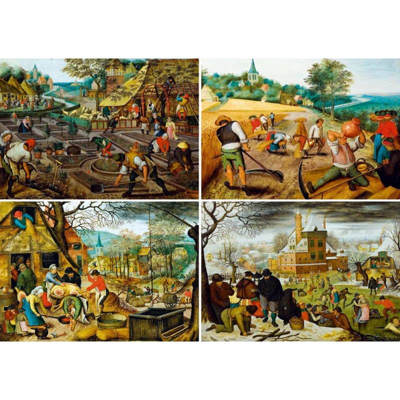 Puzzle 1000 piese Bluebird Puzzle - Pieter Bruegel: The Four Seasons (Art-by-Bluebird-F-60220)