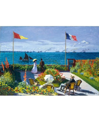 Puzzle 1000 piese Bluebird Puzzle - Claude Monet: Garden at Sainte-Adresse, 1867 (Art-by-Bluebird-F-60238)