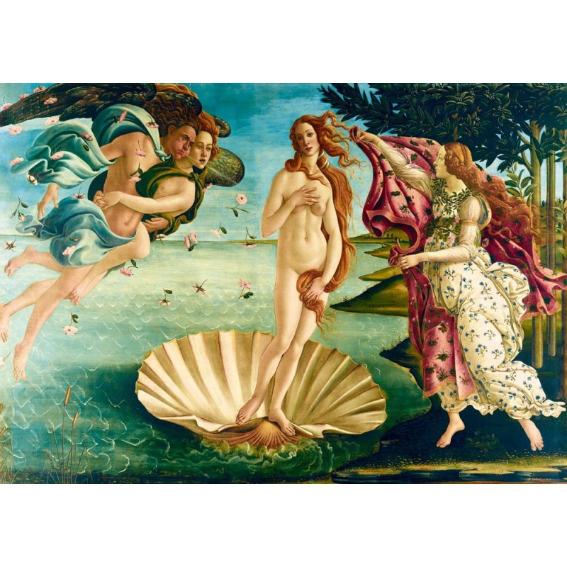 Puzzle 1000 piese Bluebird Puzzle - Sandro Botticelli: The birth of Venus, 1485 (Art-by-Bluebird-F-60249)