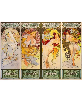 Puzzle 1000 piese Bluebird Puzzle - Alfons Mucha: Four Seasons, 1900 (Art-by-Bluebird-F-60250)