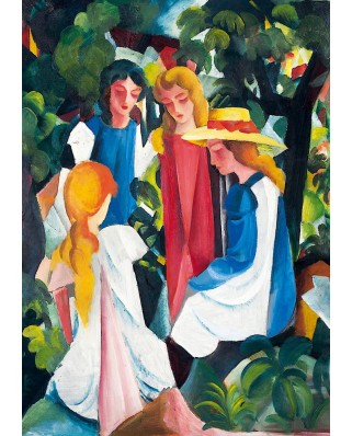 Puzzle 1000 piese Bluebird Puzzle - August Macke: Four Girls, 1913 (Art-by-Bluebird-F-60273)