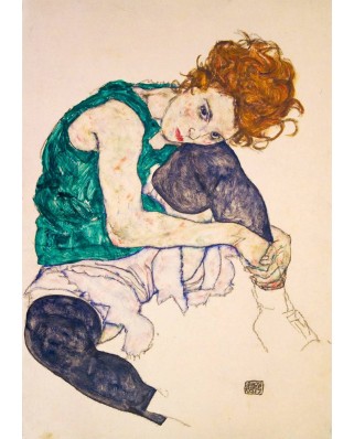 Puzzle 1000 piese Bluebird Puzzle - Egon Schiele: Seated Woman with Legs Drawn Up, 1917 (Art-by-Bluebird-F-60294)