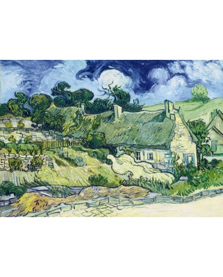 Puzzle 1000 piese Bluebird Puzzle - Vincent Van Gogh: Thatched Cottages at Cordeville, 1890 (Art-by-Bluebird-F-60303)