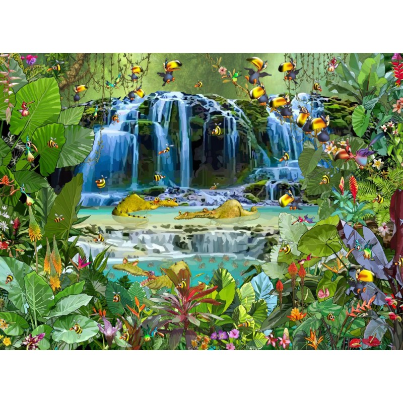 Puzzle 2000 piese Grafika - Francois Ruyer: Waterfall (Grafika-F-30721)