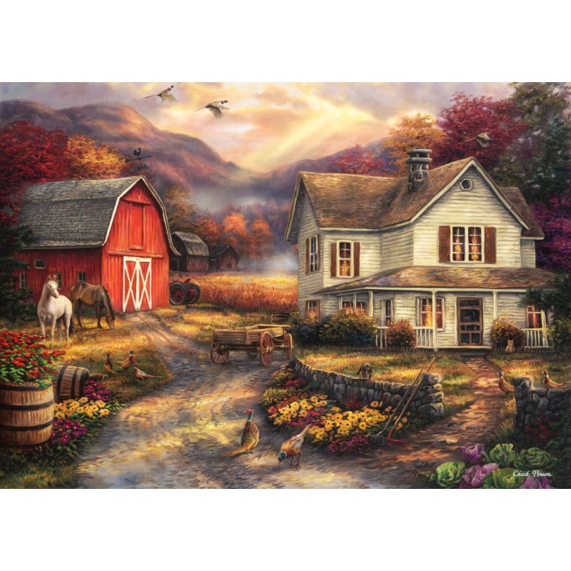 Puzzle 500 piese Grafika - Chuck Pinson: Relaxing on the Farm (Grafika-F-32234)