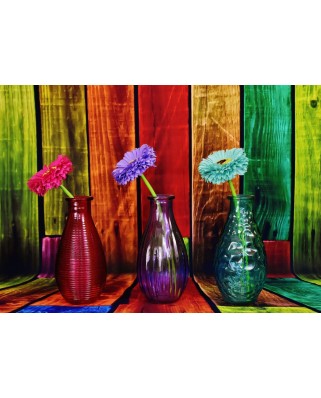 Puzzle 500 piese Grafika - Flowered and Colorful Vases (Grafika-F-32263)