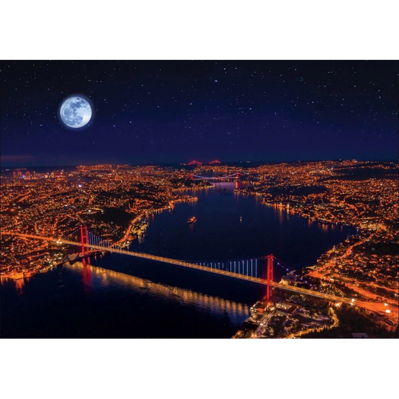 Puzzle 1000 piese fosforescent Art Puzzle - Neon Puzzle - Three Bridges, Bosphorus (Art-Puzzle-5239)