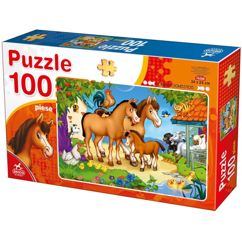 Puzzle 100 piese D-Toys - Farm...