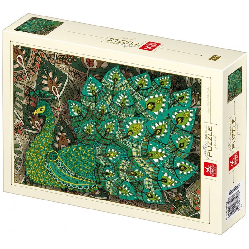 Puzzle 1000 piese D-Toys - Pattern Peacock (Deico-Games-77233)