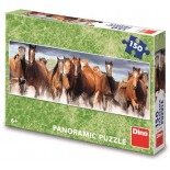 Puzzle 150 piese XXL panoramic Dino - Horses in the Water (Dino-39334)