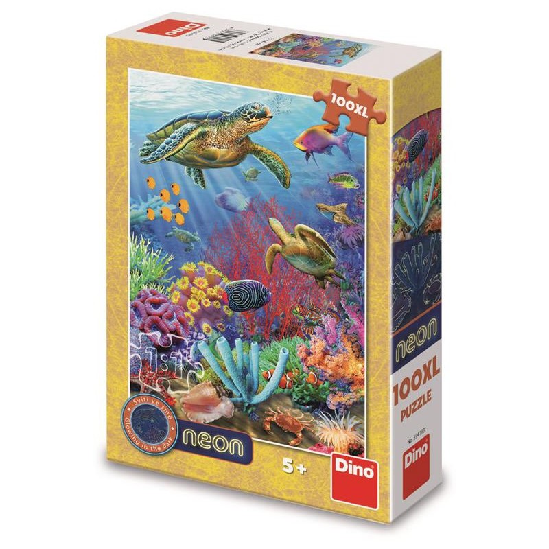 Puzzle 100 piese XXL Dino - Neon...