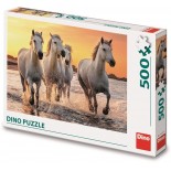Puzzle 500 piese Dino - Horses on the Beach (Dino-50257)