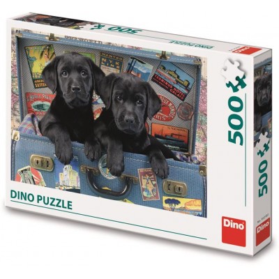 Puzzle 500 piese Dino - Puppies in a Trunk (Dino-50258) 2