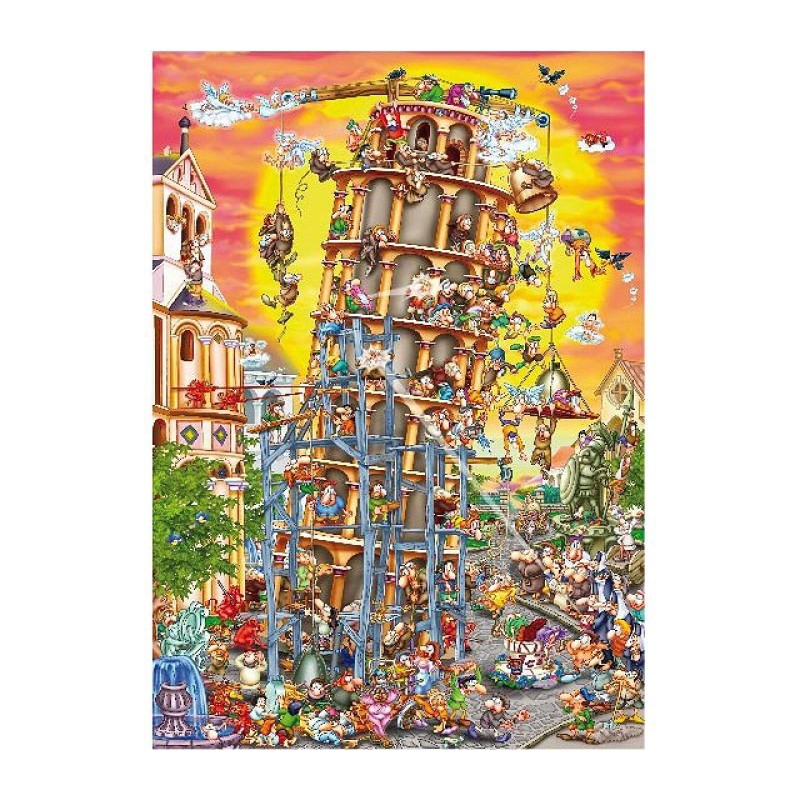 Puzzle 1000 piese D-Toys - Cartoon Collection : Pisa Tower (Dtoys-61218)