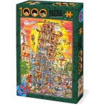 Puzzle 1000 piese D-Toys - Cartoon Collection :Pisa Tower (Dtoys-61218)