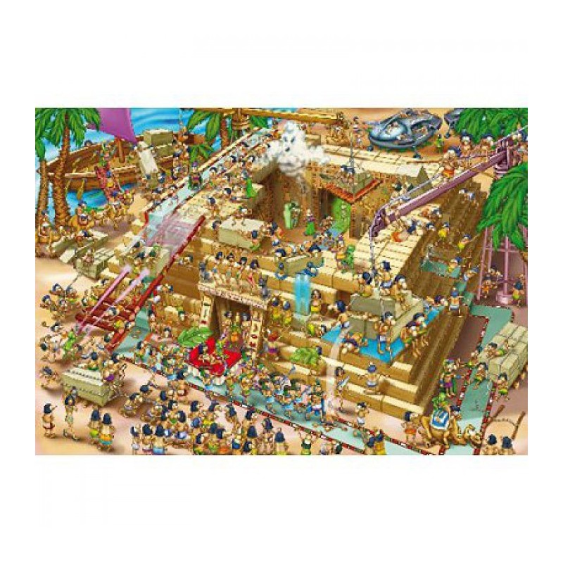 Puzzle 1000 piese D-Toys - Cartoon Collection : Building the Pyramids, Egypt (DToys-70890)