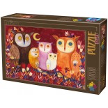 Puzzle 1000 piese D-Toys - Andrea Kurti:Owls (Dtoys-73747)