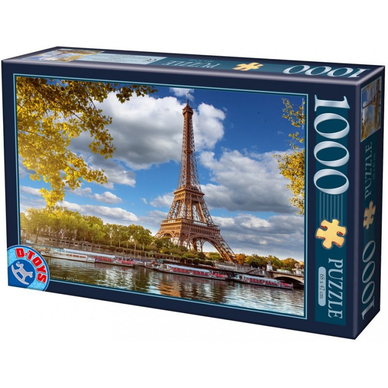 Puzzle 1000 piese D-Toys - Eiffel Tower, Paris (Dtoys-74805)