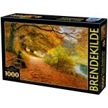 Puzzle 1000 piese D-Toys - Brendekilde Hans Andersen:A Wooded Path in Autumn (Dtoys-75093)