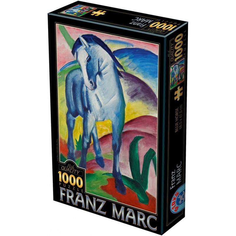 Puzzle 1000 piese D-Toys - Marc Franz: Blue Horse (Dtoys-75147)