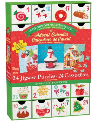 Puzzle 50 piese Eurographics - Advent Calendar - Sweet Christmas - 24 Puzzles (Eurographics-8924-5666)