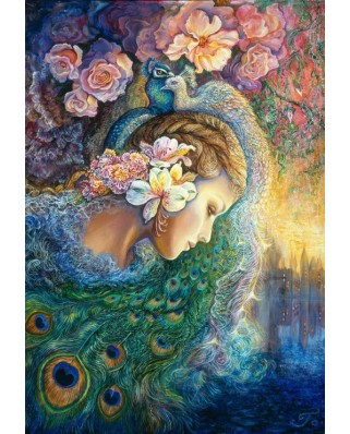 Puzzle 1000 piese Grafika - Josephine Wall: Peacock Daze (Grafika-F-32365)