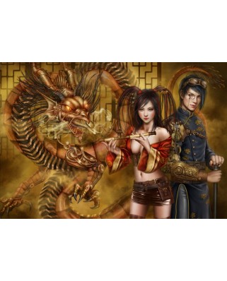 Puzzle 1000 piese Grafika - Cris Ortega: Chasing the Dragon (Grafika-F-32453)