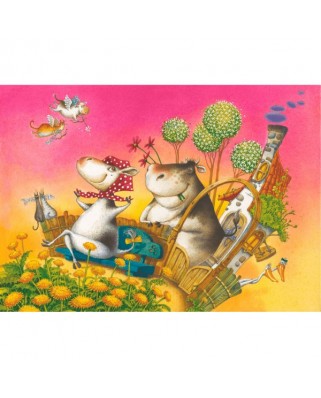 Puzzle 65 piese din lemn Davici - Flying Cows (HCM-Kinzel-69167)