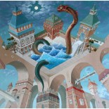 Puzzle 125 piese din lemn Davici - Colorfoul Dragon Bathing (HCM-Kinzel-69171)