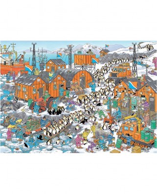 Puzzle 1000 piese Jumbo - Jan Van Haasteren: South Pole Expedition (Jumbo-20038)