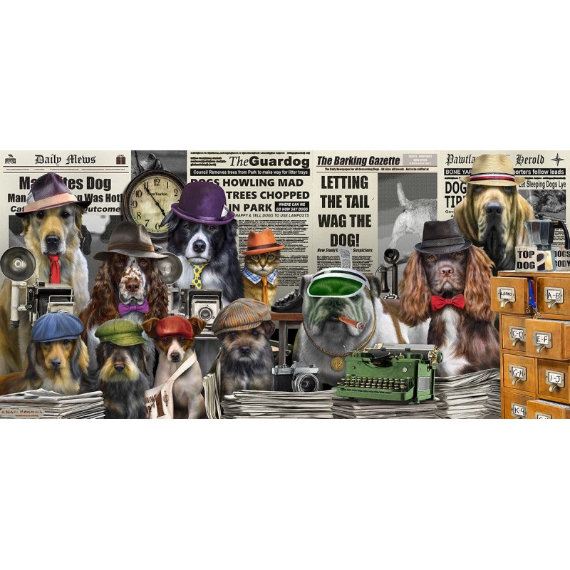 Puzzle 1000 piese panoramic SunsOut - News Hounds (Sunsout-49088)