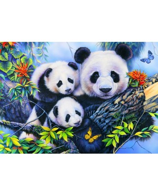 Puzzle 104 piese Bluebird Puzzle - Panda Family (Bluebird-Puzzle-F-90062)