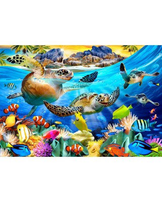 Puzzle 300 piese Bluebird Puzzle - Turtle Beach (Bluebird-Puzzle-F-90087)