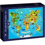 Puzzle 300 piese Bluebird Puzzle - World Travel Map (Bluebird-Puzzle-F-90091)