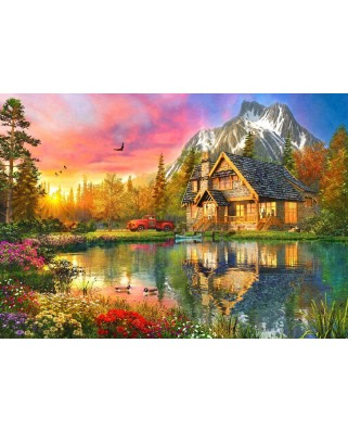 Puzzle 1000 piese Bluebird Puzzle - Dominic Davison: The Mountain Cabin (Bluebird-Puzzle-F-90193)