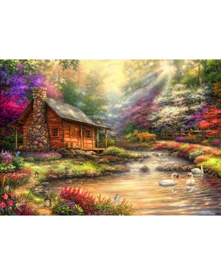 Puzzle 1000 piese Bluebird Puzzle - Chuck Pinson: Brookside Retreat (Bluebird-Puzzle-F-90211)