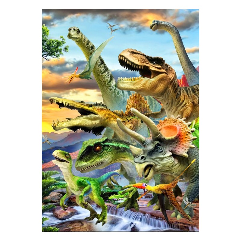 Puzzle 1000 piese Bluebird Puzzle - Dino Sunset (Bluebird-Puzzle-F-90233)