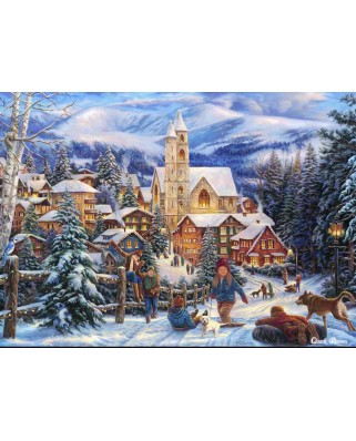 Puzzle 1500 piese Bluebird Puzzle - Chuck Pinson: Sledding To Town (Bluebird-Puzzle-F-90347)