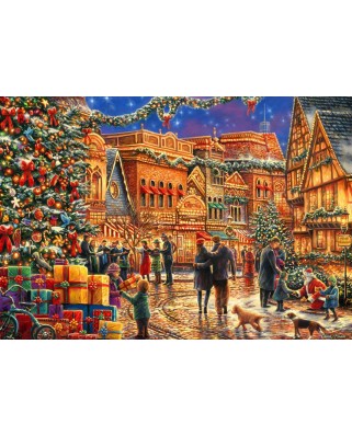 Puzzle 1000 piese Bluebird Puzzle - Chuck Pinson: Christmas at the Town Square (Bluebird-Puzzle-F-90349)