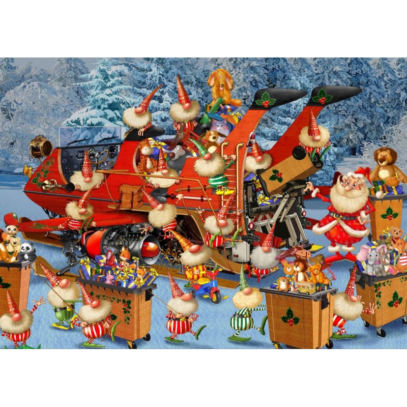 Puzzle 12 piese Bluebird Puzzle - Francois Ruyer: Ready for Christmas Delivery Season (Bluebird-Puzzle-F-90407)