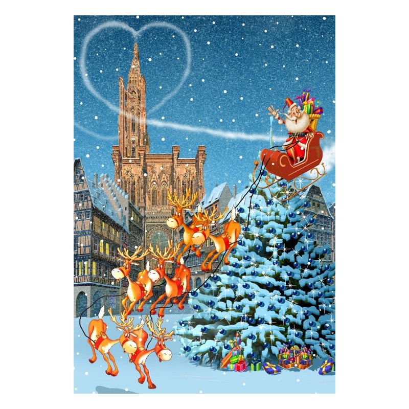 Puzzle 1000 piese Bluebird Puzzle - Francois Ruyer: Cathedrale de Strasbourg a Noel (Bluebird-Puzzle-F-90409)