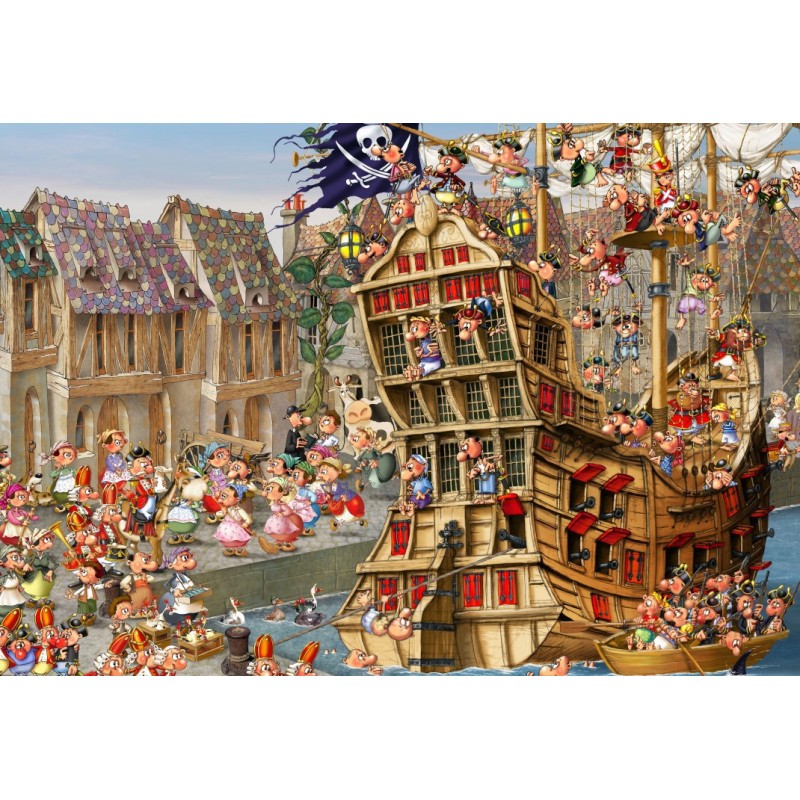 Puzzle 1000 piese Bluebird Puzzle - Francois Ruyer: Pirates - Piraten (Bluebird-Puzzle-F-90431)