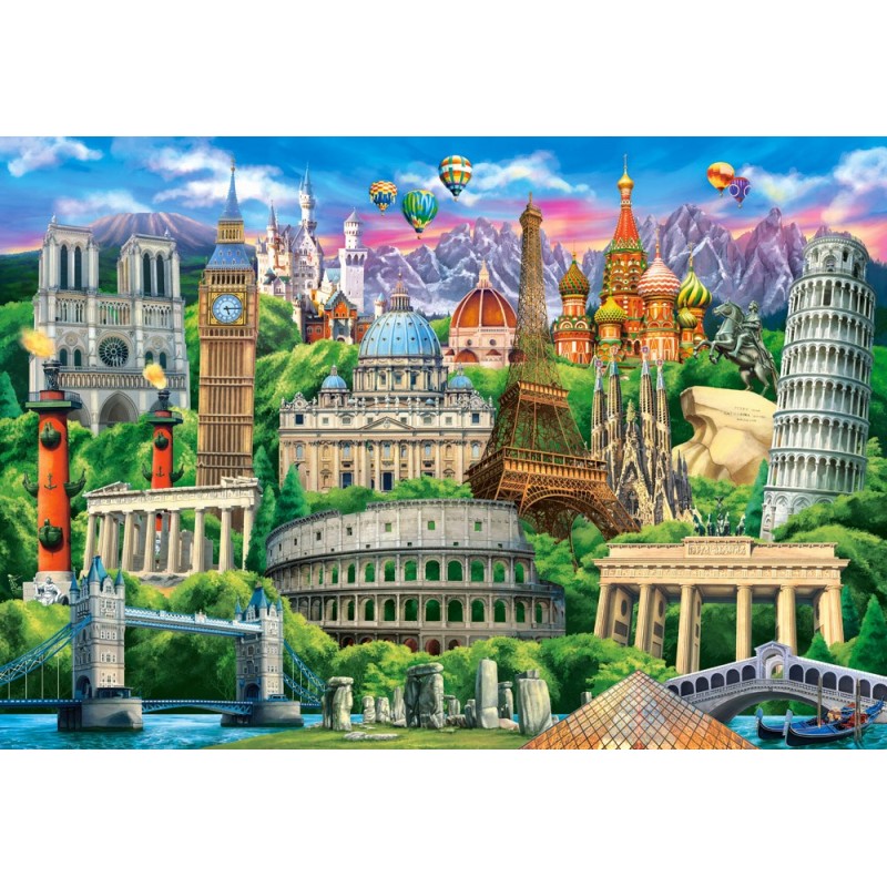 Puzzle 1000 piese Castorland - Famous Landmarks (Castorland-104901)