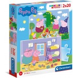 Puzzle 2x20 piese Clementoni - Peppa Pig Supercolor Pig (2x20 Pieces) (Clementoni-24778)