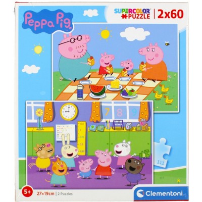 Puzzle 2x60 piese Clementoni - Peppa Pig (Clementoni-24793)